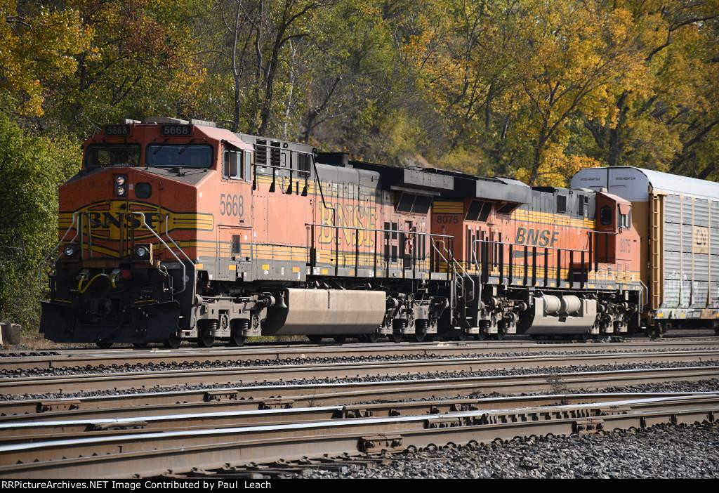 Paused westbound vehicle train